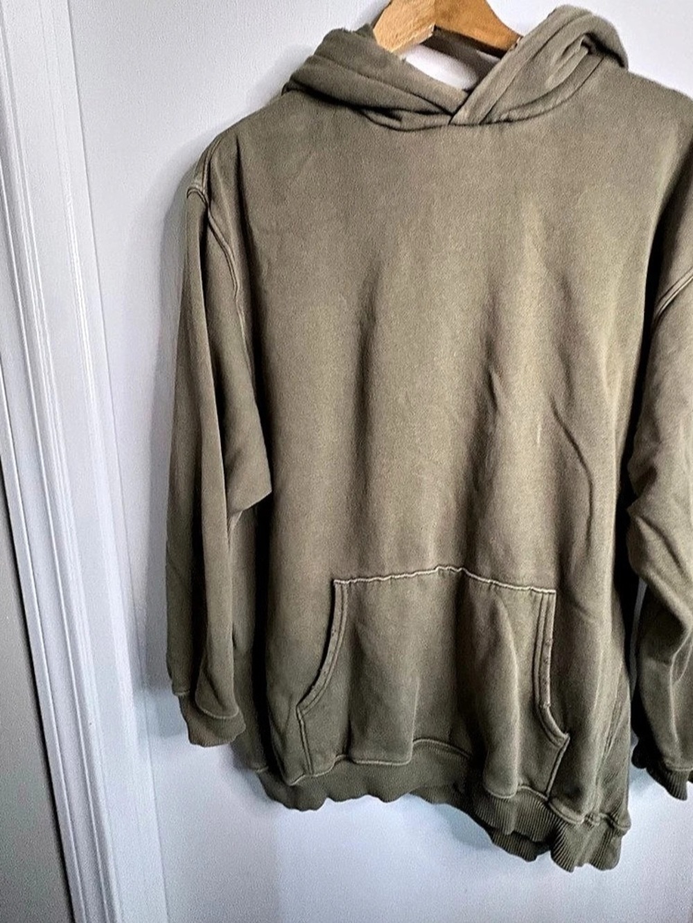 Aerie Sz M Olive Pullover Kangaroo Pocket Hoodie Athleisure Lounge Oversized